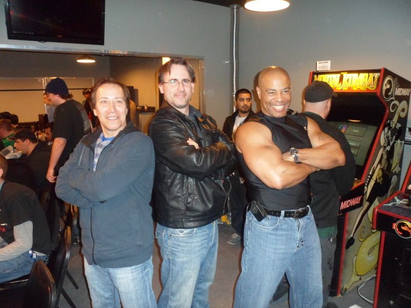 Phillip Ahn M.D. (Shang Tsung), Daniel Pesina (Johnny Cage, Scorpion & Sub Zero) & John Parrish (Jax) from Mortal Kombat