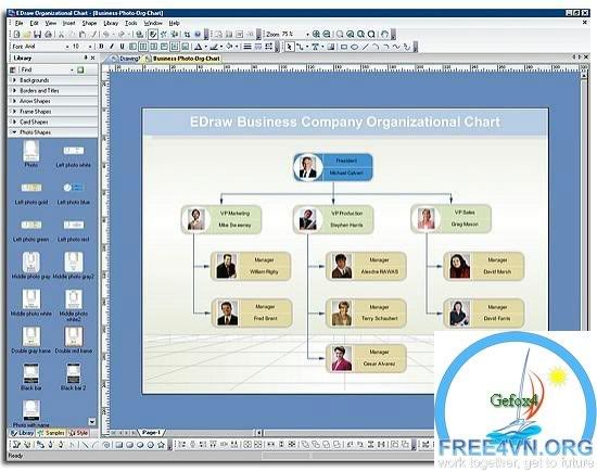 organization chart template free. EDraw Organizational Chart v3.