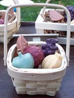 Farmer's Market Square Basket of Fruit!  Natural Non-toxic Bath Crayons