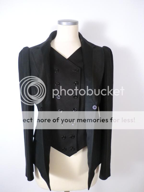 RED VALENTINO black virgin wool blazer sz 4 NWT  