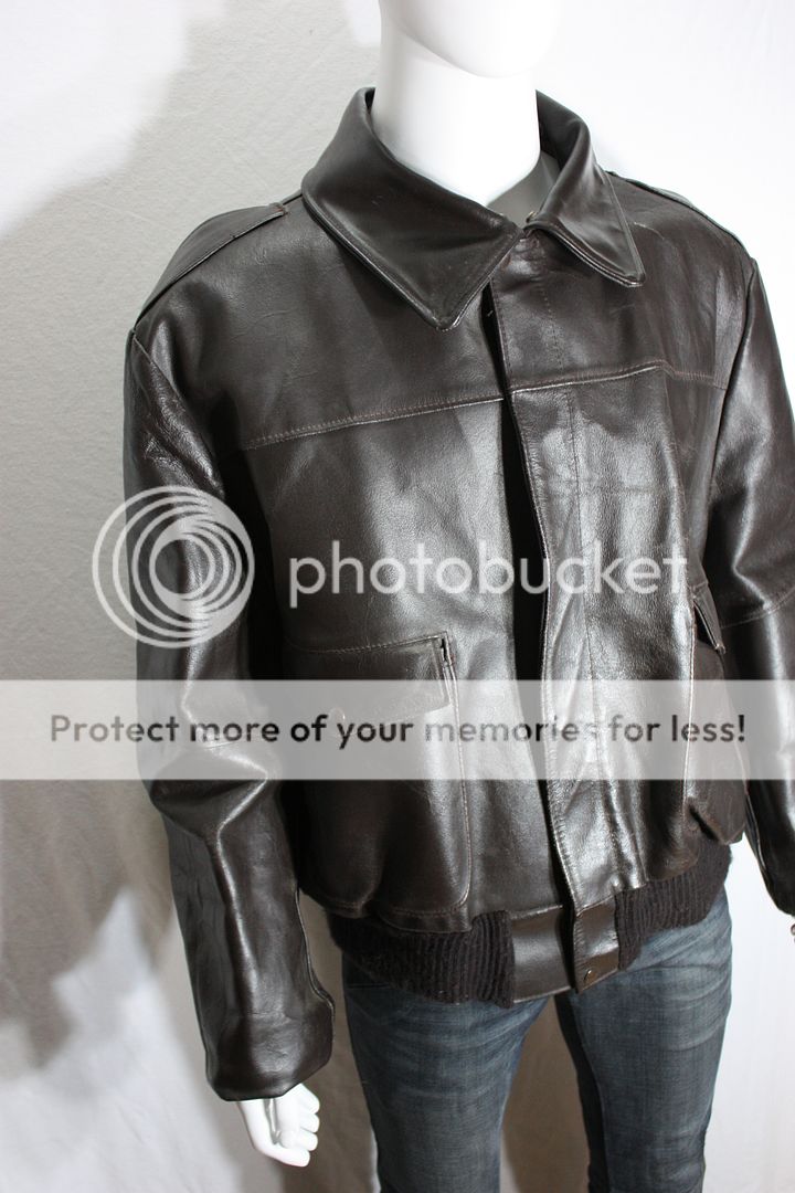 Vintage Mens Leather  A2 Flight Jacket 54 Tall  