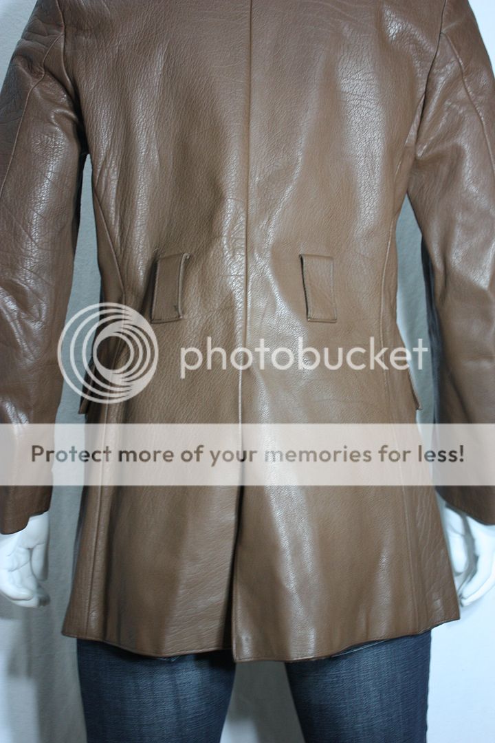 Vintage Mens Thick Leather Fitted Peacoat Jacket Small to Small Medium 