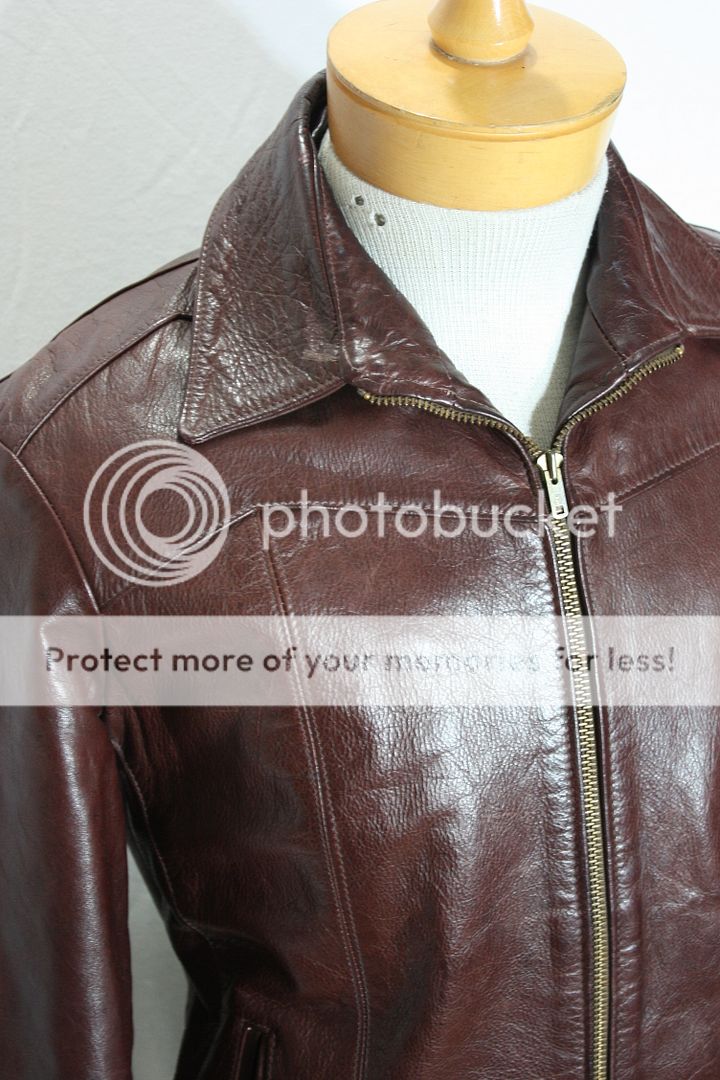 Vintage Mens NATURAL COMFORT Thick Leather Jacket 42  