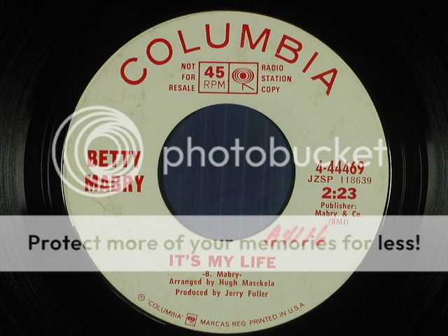 BETTY MABRY northern 45 ITS MY LIFE / LIVE,LOVE,LEARN ~COLUMBIA VG+ 