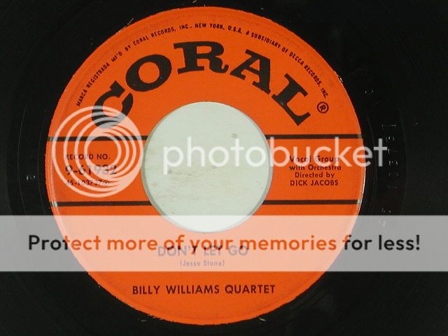 BILLY WILLAMS QUARTET r&b/doo wop 45 BABY, BABY ~CORAL VG+  