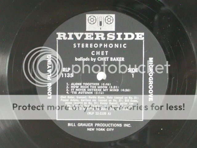 CHET BAKER jazz LP CHET ~RIVERSIDE VG++ TO M  STEREO  