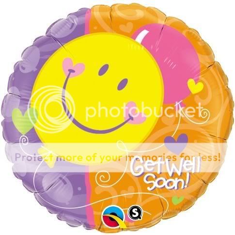 Get Well Soon Smiley Face Balloon