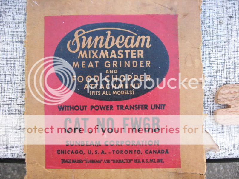 Sunbeam Mixmaster Meat Grinder and Food Chopper Attachment Fits All 